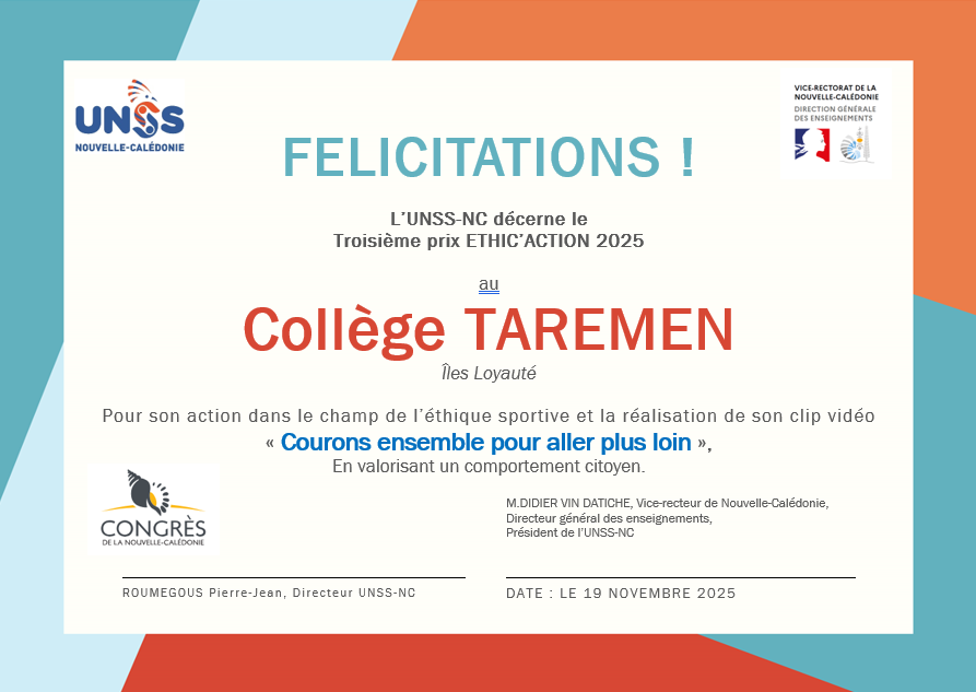 Troisième lauréat.