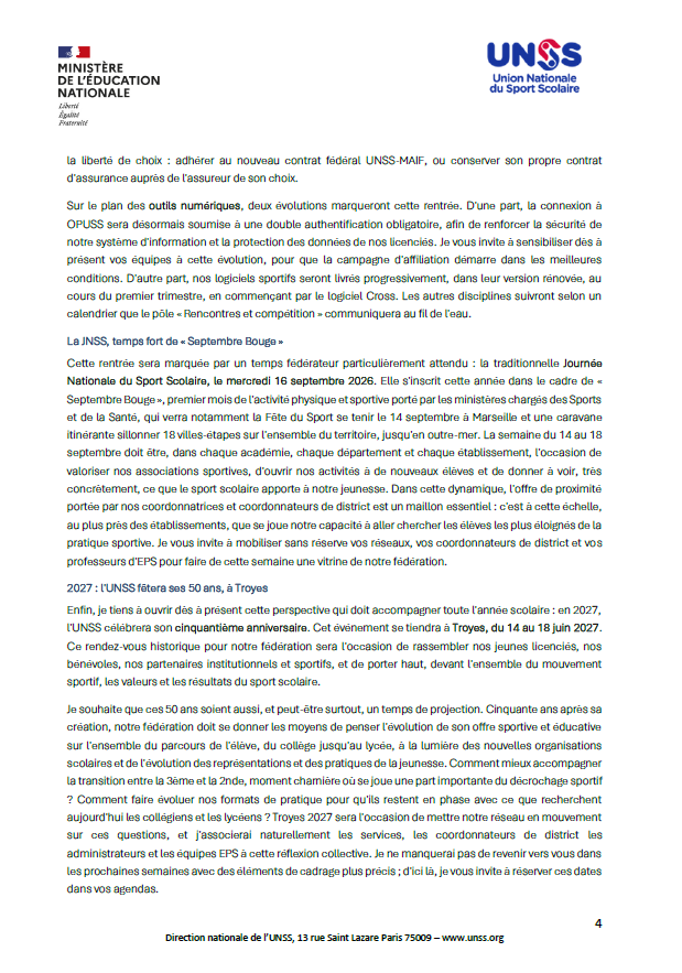 lettre de rentrée DN